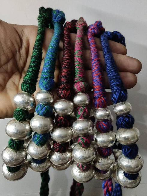 Wax Beads Silver Necklace (oversized beads)